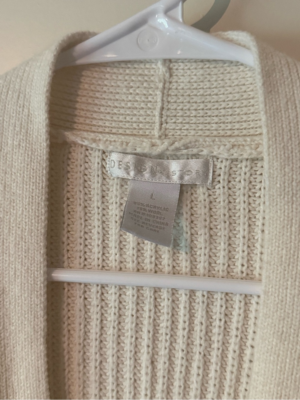 Design History Cream Chunky Ribbed Button Cardigan - Picture 2 of 3